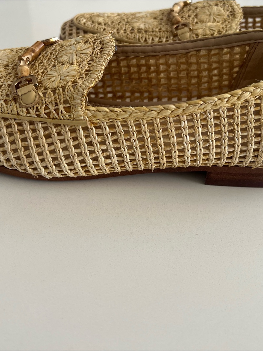 Sam Edelman Natural Raffia Floral Bit Loafers - Picture 3 of 8
